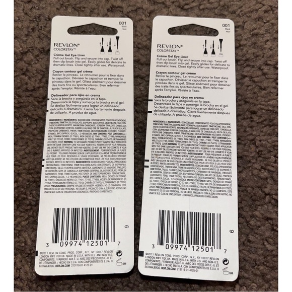 2 Brand New Revlon Colorstay Cream Gel Eye Liner Black - Picture 2 of 2